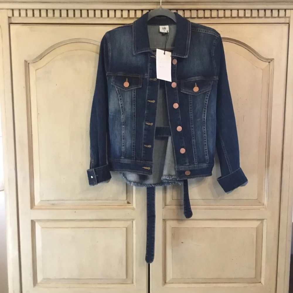 Cabi Denim Jacket with Button Details Size M - Picture 2 of 6
